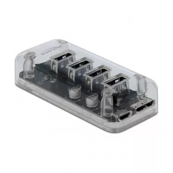 Hub USB DeLOCK 64087 Transparentny