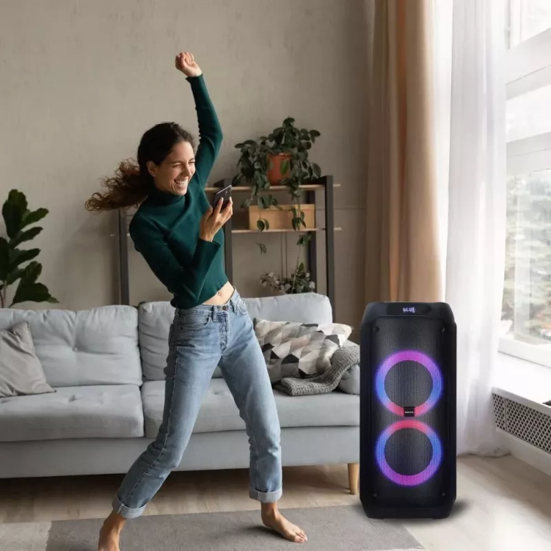 Głośnik przenośny MANTA ATTIS SPK0802 120W, Bluetooth, wejście przewodowe, akumulator, FM, oświetlenie LED