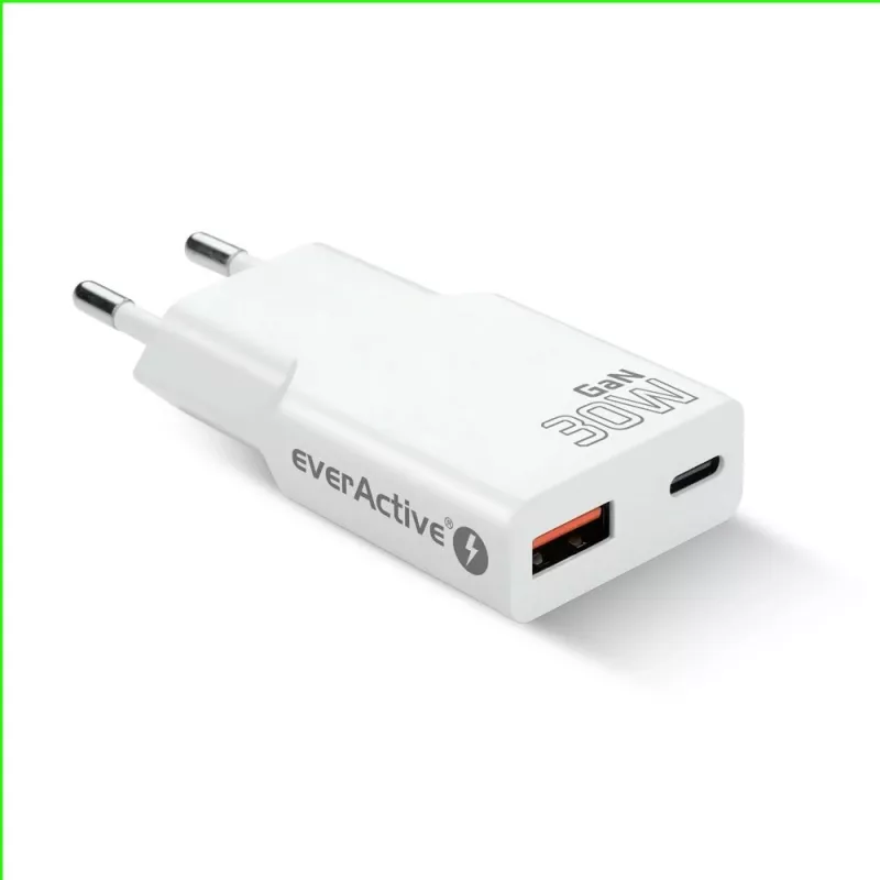 Uniwersalna ładowarka sieciowa USB everActive SC-380Q Super cienki QC 3.0 — Quick Charge 3.0, kompaktowa konstrukcja