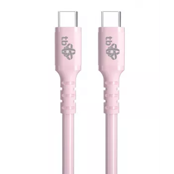 Kabel USB C - USB C 60W żelowy 1m różowy
