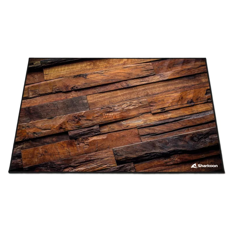 Sharkoon SKILLER SFM12 Wood mata pod fotel gamingowy, 140 x 100 cm, brązowa