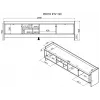 Cama RTV PORTO 3D Szafka 190x38x50 dąb/czarny