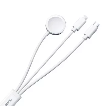 Magnetyczna ładowarka Joyroom S-IW008 Lightning USB-C 5V 1,2 m biały kabel