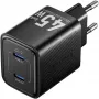 Vention FEFB0-EU 45W Wewnętrzna szybka ładowarka AC 2× USB-C — do smartfona, laptopa, tabletu, smartwatcha, słuchawek (czarna)