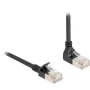 Delock - Kabel sieciowy - RJ-45 (M) do góry pod kątem do RJ-45 (M) prosty - 2,0 m - 4,5 mm - S/FTP - CAT 6a - ekranowany, bezhalogenowy - czarny (80288)
