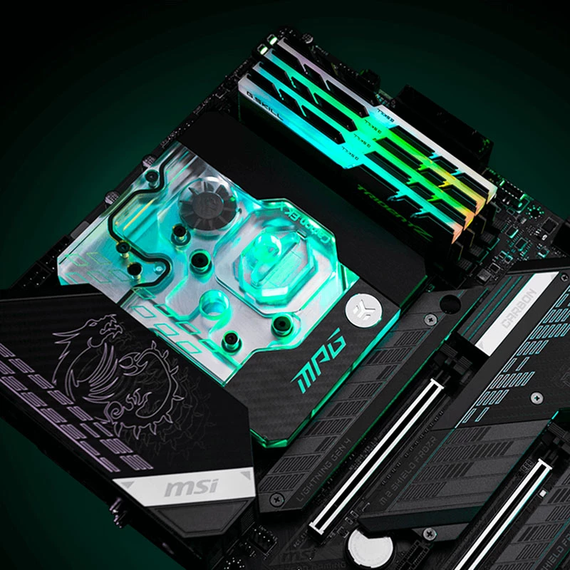 Blok wodny EK Water Blocks Akryl Mosiądz Czarny Srebrny