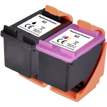 Renkforce Zestaw tuszów zamiennik HP 62 (N9J71AE) kompatybilny zestaw czarny, cyjan, magenta, żółty RF-I-HP62BKCMY2PK RF-5705430 (RF-5705430)