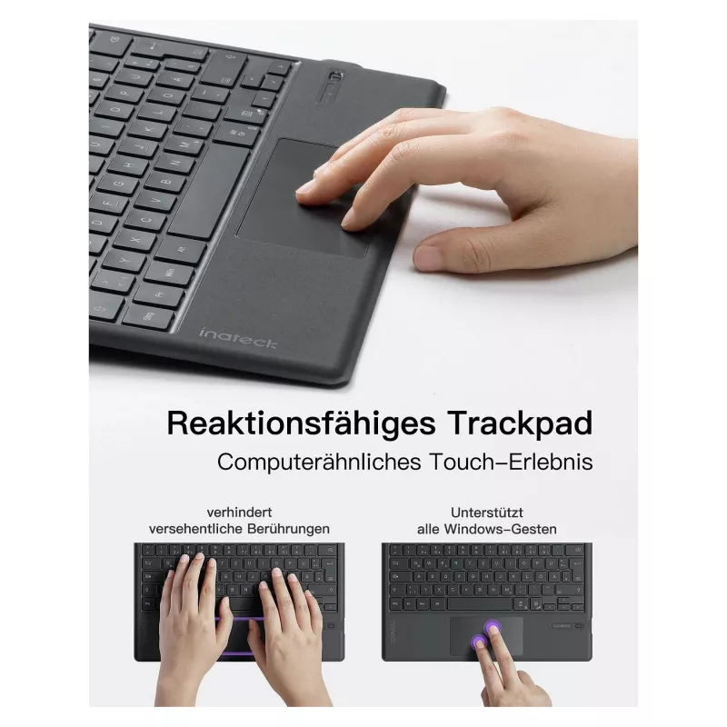 inateck klawiatura Surface gray, Sureface GO 1-4 Com. QWERTZ