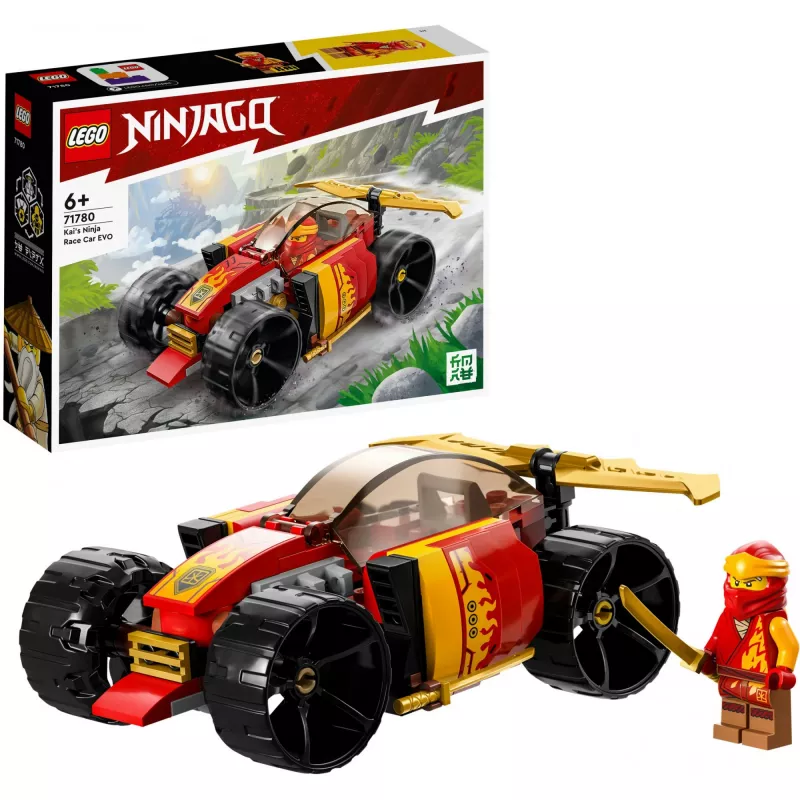 LEGO 71780 NINJAGO Wyścigowy Samochód Ninja Kaina EVO 2w1 Zestaw do Budowania Modelu Pojazdu Terenowego dla Dzieci Chłopców i Dziewczynek w Wieku 6+ Prezent Urodzinowy
