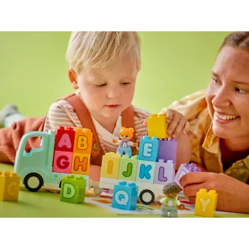 Zabawka konstrukcyjna LEGO DUPLO 10421 Ciężarówka ABC, 36 elementów, 2 minifigurki, dla dzieci od 2 lat, wymiary 110×140×70 mm