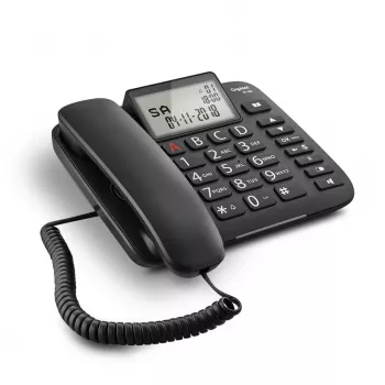Telefon analogowy Gigaset DL380 z identyfikacją rozmówcy, słuchawka przewodowa, czarny