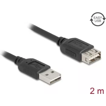 Kabel USB A na USB A DELOCK 81513 — USB 2.0, 2 m, czarny, pozłacane styki