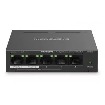 Mercusys 5-portowy gigabitowy przełącznik biurkowy z 4 portami PoE+