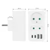 Rozdzielacz zasilania MACLEAN MCE249 F/W — 2x gniazda sieciowe (16A + 6A) i 4x USB (2x A, 2x C PD 20W)