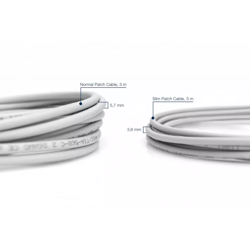 Kabel sieciowy Digitus CAT 6A U/FTP cienki patch cord RJ-45 Cat6a 3m Szary