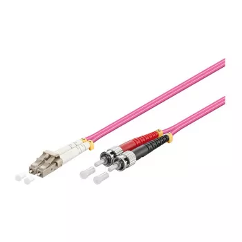 Kabel połączeniowy LWL Duplex OM4 (wielomodowy, 50/125) LC/ST, LSZH, odwracalna polaryzacja, 0,5 m, Good Connections®