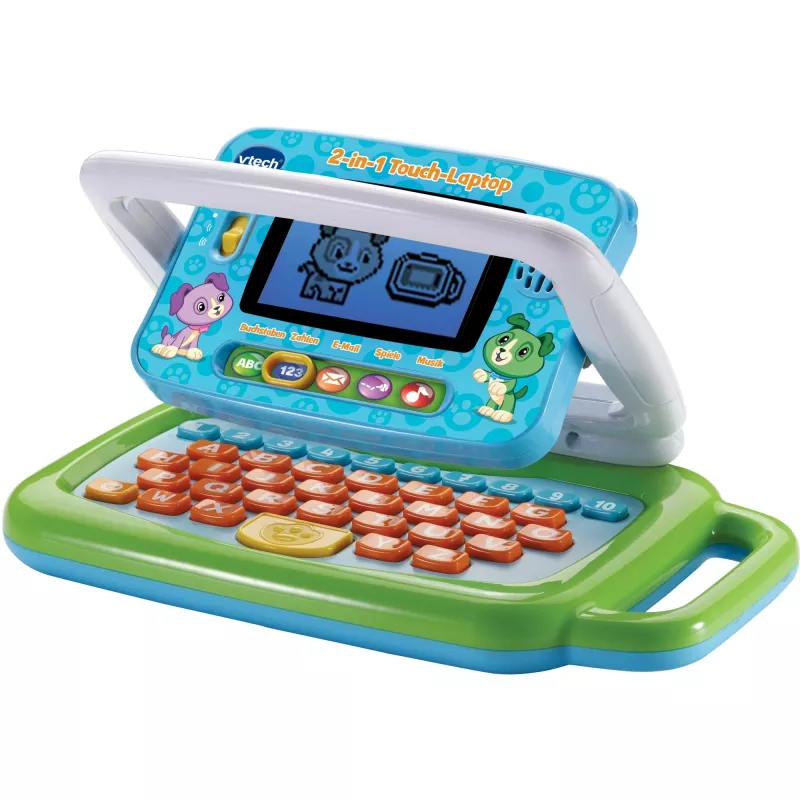 2-w-1 Laptop dotykowy, komputer edukacyjny zielony/niebieski