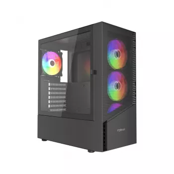 Obudowa PC GEMBIRD Fornax 4300 Midi Tower ATX, szkło hartowane, 2x3.5 cala wnęki, 3x2.5 cala wnęki, obsługa wentylatorów ARGB, USB 3.2 Gen1