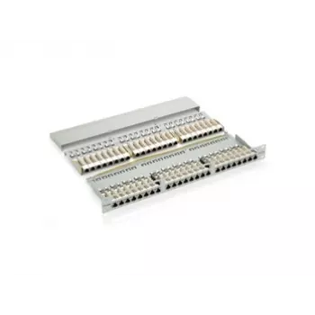 Panel krosowy Equip 48-portowy, ekranowany, Cat.6, czarny, RJ-45, złoto, Cat6, montaż w szafie, 1U, czarny