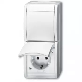 Gniazdo Busch-Jaeger 2601/6/20 EW-54 CEE 7/3 2P+E 16A 250V IP44 Biały