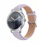 Smartwatch Colmi L28 srebrno-fioletowy z fioletowym skórzanym paskiem
