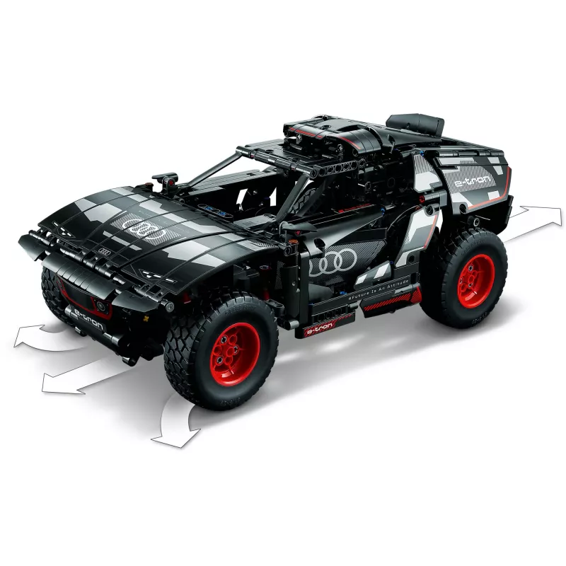 LEGO Technic zestaw konstrukcyjny pojazdu terenowego Audi RS Q e‑tron 42160 — 914 elementów, zalecany wiek 10+