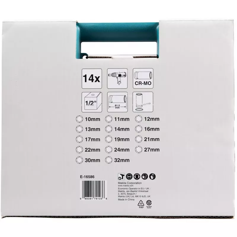 Makita E-16586 zestaw nasadek udarowych Czarny, Zielony