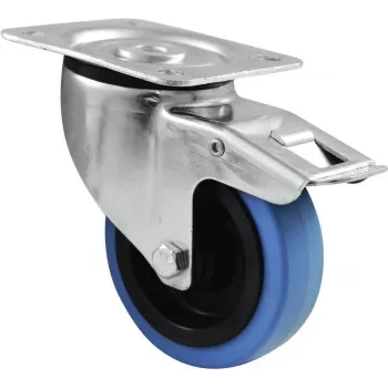 Koło jezdne Roadinger 30004007 100 mm niebieskie z hamulcem