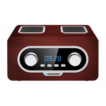 Radioodbiornik przenośny BLAUPUNKT PP5.2BR — przenośne radio FM, 60 stacji programowanych, USB/MP3, AUX, akumulator 1000 mAh, 3 W RMS, brązowy