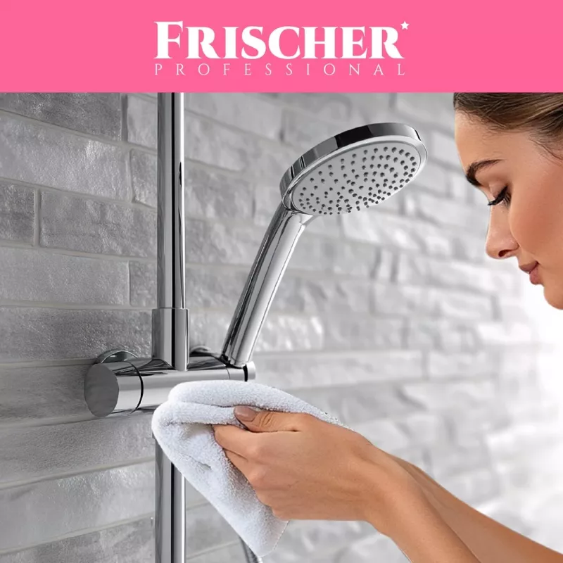 Odkażacz do łazienki FRISCHER FR00232_1000 płynny środek do usuwania kamienia i osadu z powierzchni sanitarnych, 1 L butelka z rozpylaczem