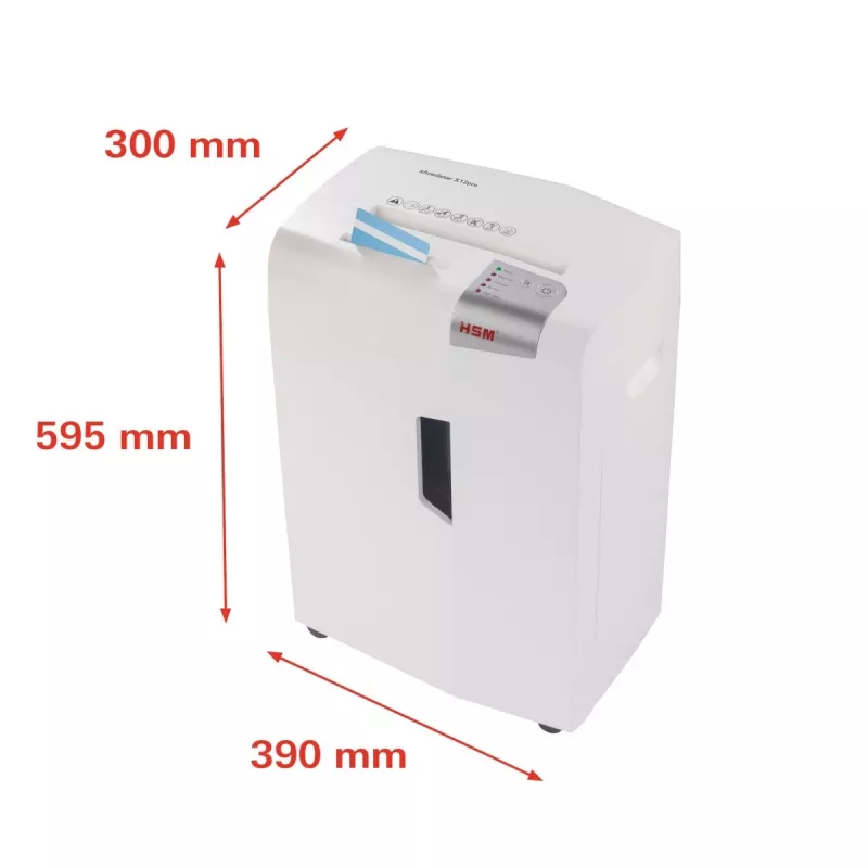 Niszczarka do papieru HSM 1033121 cięcie na ścinki 2 x 15 mm, szerokość robocza 23 cm, kosz 26 l, biała