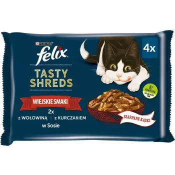 FELIX Tasty Shczerwonys z wołowiną i kurczakiem - 4x 80g