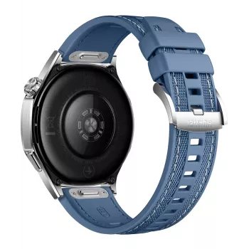 Smartwatch HUAWEI WATCH GT5 46mm — 1,43 cala AMOLED, GPS, 524 mAh, koperta ze stali nierdzewnej, niebieski pleciony pasek