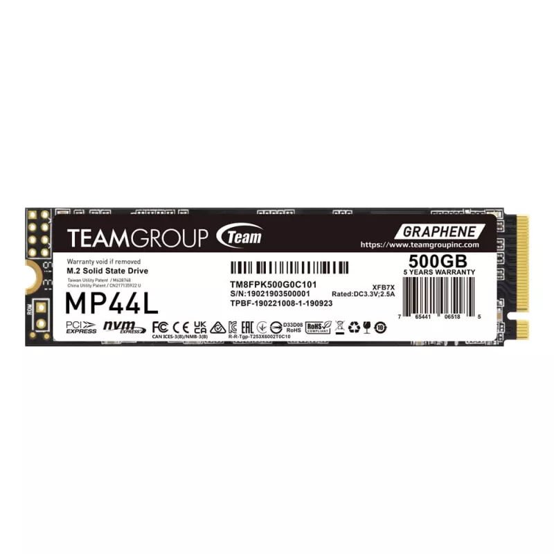 Dysk SSD Team Group 500 GB M.2 PCI Express 4.0 NVMe TM8FPK500G0C101