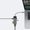 Hub USB Type‑C zielony Cell HUBGC01 — 7 portów: 3×USB‑A 3.2 Gen 1, 1×USB‑C 3.2 Gen 1, HDMI, czytnik microSD+SD — srebrny