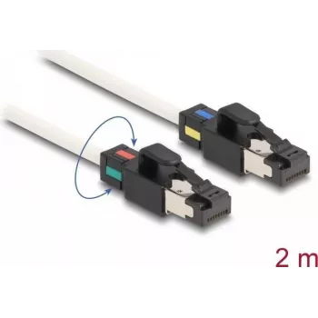 Kabel sieciowy DeLOCK RJ45 wtyk do wtyku Cat.6A S/FTP 2 m biały