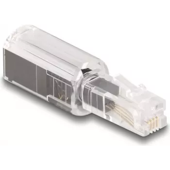 adapter złącza złącza DeLOCK 88168 RJ10 Czarny Przezroczysty Pozłacane złącza