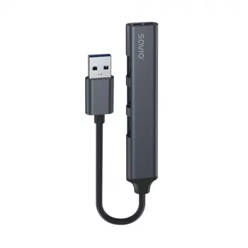 Hub USB SAVIO AK-70, 7-portów USB 3.0, 4 użyteczne porty, host USB Type-A, transfer 5 Gbit/s, gwarancja 2 lata