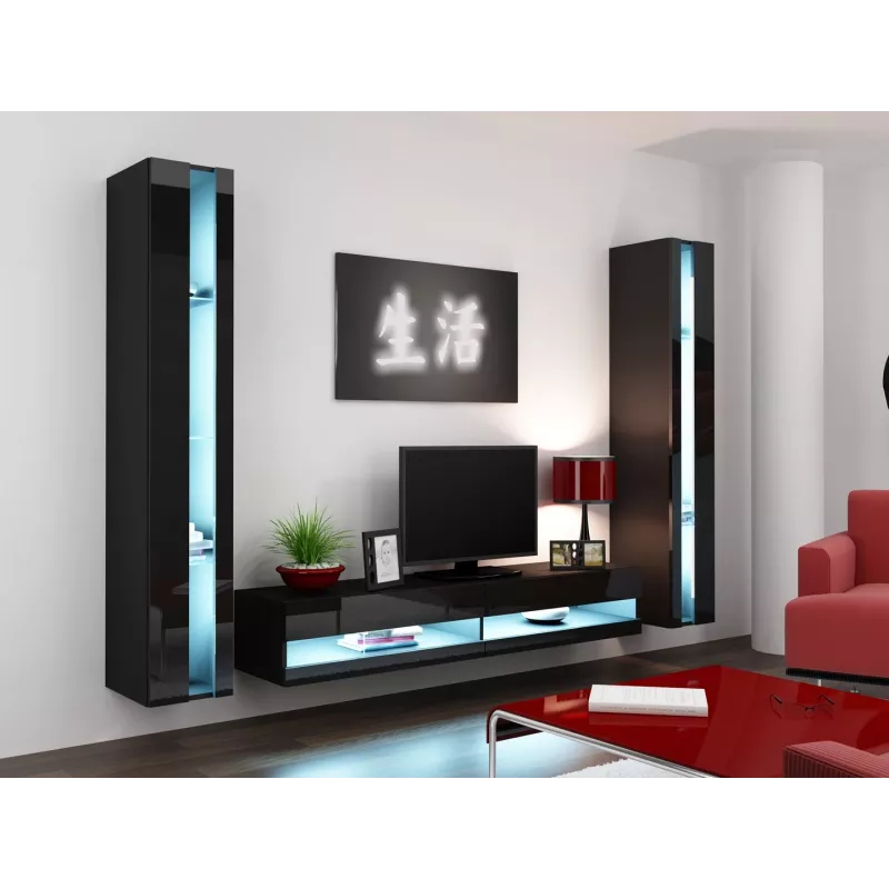 Cama stojak TV VIGO nowy 30/180/40 czarny/czarny połysk