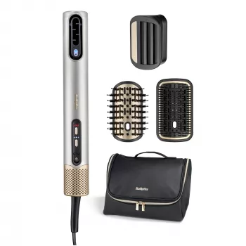 Zestaw do stylizacji włosów BABYLISS AS6555E — technologia Airflow, 4 poziomy grzania, przewód 2,5 m, Srebrny/Złoty
