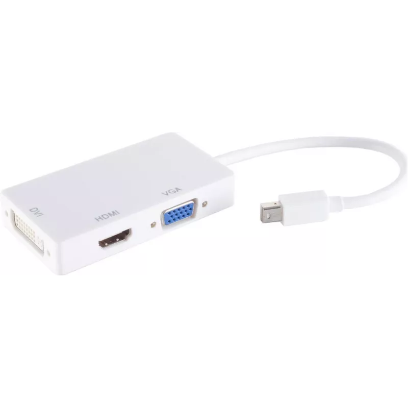 shiverpeaks ®-BASIC-S--Przejściówka Mini DisplayPort wtyk do HDMI/DVI/VGA gniazdo, biała (BS10-01015)