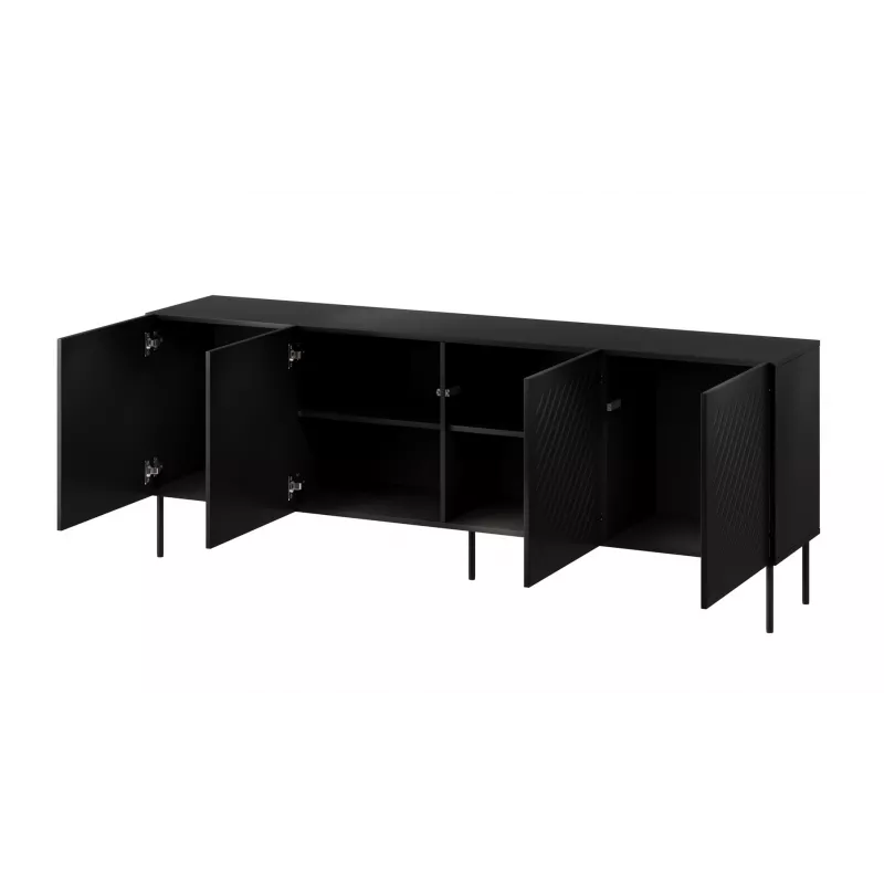 SIENA komoda 200x40x75 matowy czarny