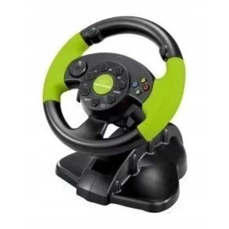 Przewodowy kontroler do gier ESPERANZA EG104 do PlayStation 3 i Xbox 360, czarno-zielony