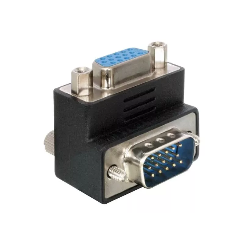 Adapter Delock VGA wtyk/gniazdo kątowe 90° (65171)
