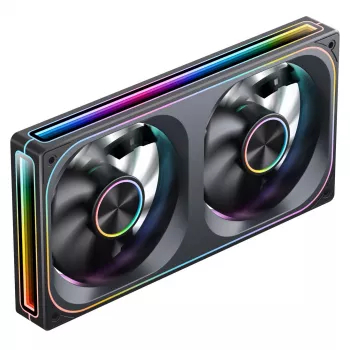 120 mm x2 ARGB PWM wentylatory obudowy, Jonsbo ZA-240 Infinity Mirror 240 mm czarne