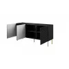 Komoda cama meble HOLE 152x42,5x74,5 cm matowa czerń, płyta wiórowa, rama 16 mm