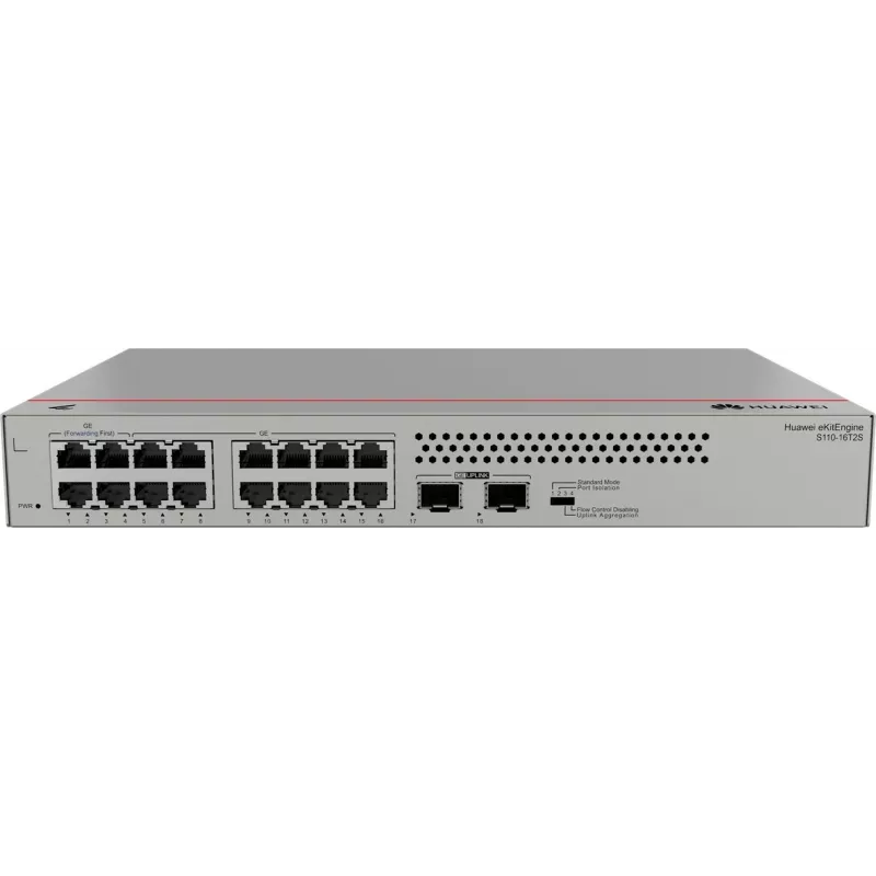 Przełącznik Gigabit Huawei S110-16T2S, 2x SFP 16x GLAN, 2x SFP, do montażu w szafie rack