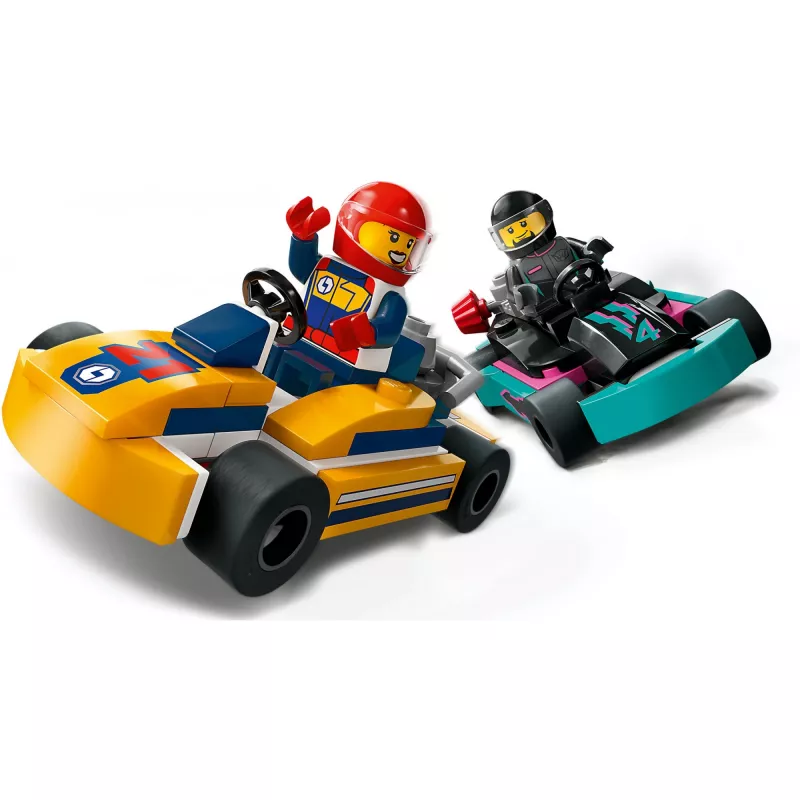 Klocki konstrukcyjne LEGO 60400 City Gokarty z zawodnikami – zestaw z minifigurkami i pojazdami