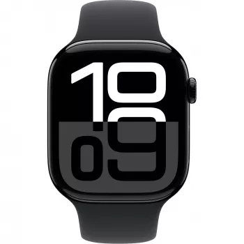 Apple Watch Series 10 Aluminiowa koperta GPS + Cellular 46mm Czarna diamentowa sportowa bransoleta Czarny M/L