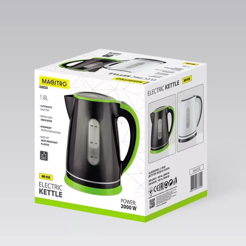 Czajnik elektryczny Maestro MR-058-Czarny — pojemność 1,8 l, moc 2000 W